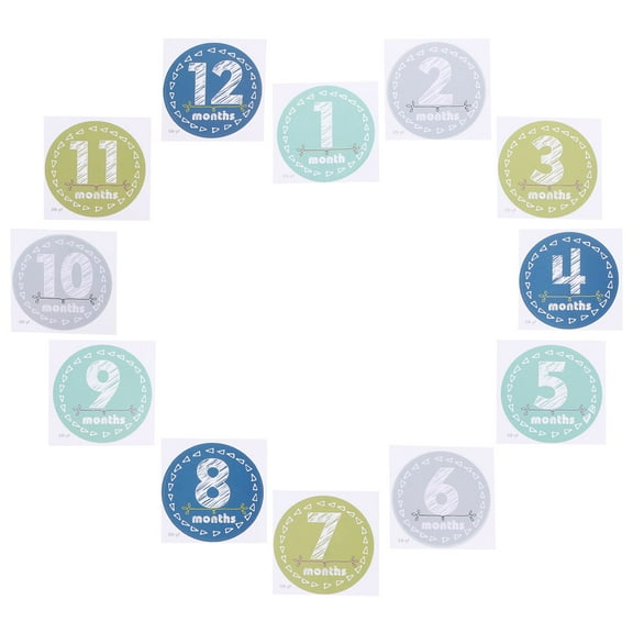 1 Set Boys and Girls Milestone Stickers Monthly Photo Props for Baby Keepsakes