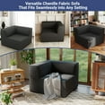 thumbnail image 2 of Koby Home Sectional Compressed Sofa Chenille Couches for Living Room, part of Corner, Color Black, 2 of 9