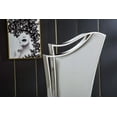 thumbnail image 6 of 2 Pack Dining Chairs with High Unique Backrest, Leatherette Vanity Chair with Silver Stainless Steel Legs for Restaurant Kitchen Bedroom Office, White, 6 of 8