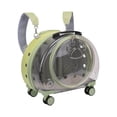 thumbnail image 3 of facefd Kitten Bag Backpack Handbag with Wheels Durable Dog Trolley Case for Puppy Translucent Green, 3 of 9
