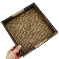 thumbnail image 3 of NICEXMAS 1Set Wood Serving Plate Square Vintage Design Trays for Eating 9.00X9.00X1.73In, 3 of 8