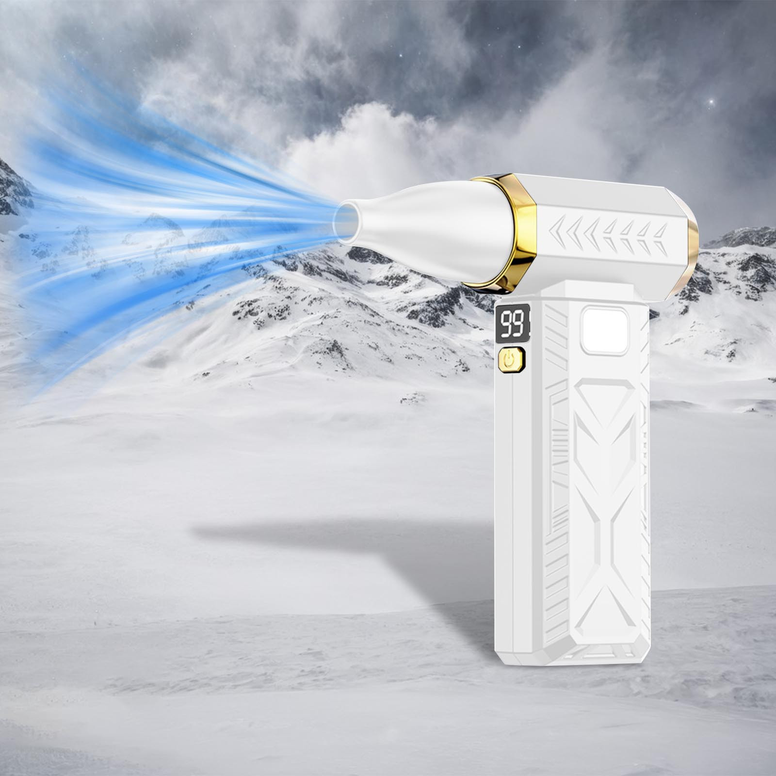 Portable Brushless Turbine Blower, High‑speed 130,000 Rpm Air Duster for Snow Removal and Cleaning, Multi‑function Handheld Tool, Rechargeable Battery with 6000mah, Blowing and Vacuuming Modes