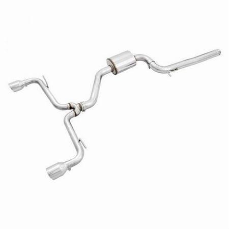AWE Tuning 102 mmTrack Edition 304 SS Cat-Back Exhaust System with Split Rear Exit Tips for 2018 Volkswagen Golf GTI MK7.5 2.0T - Diamond Black