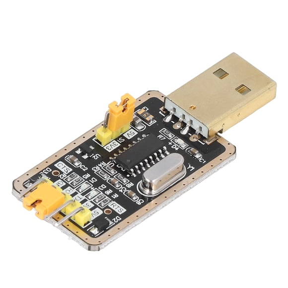 Gold USB to TTL Serial Converter Module with Adjustable 3.3V/5V Levels, Original Chip, TXD/RXD/PWR Indicators, Durable Gold Pin Headers, Compatible with Windows 8+/Linux/OS X, Includes Debug Cable &