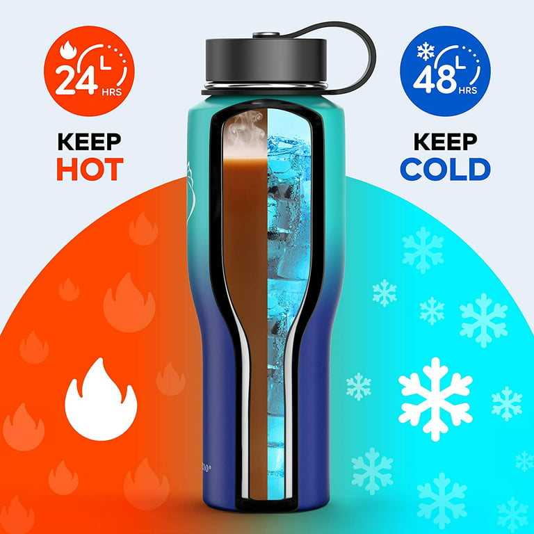 Cup-Holder Friendly Insulated Water Bottle, Sport Water Bottle, 40 oz –  Buzio Bottle