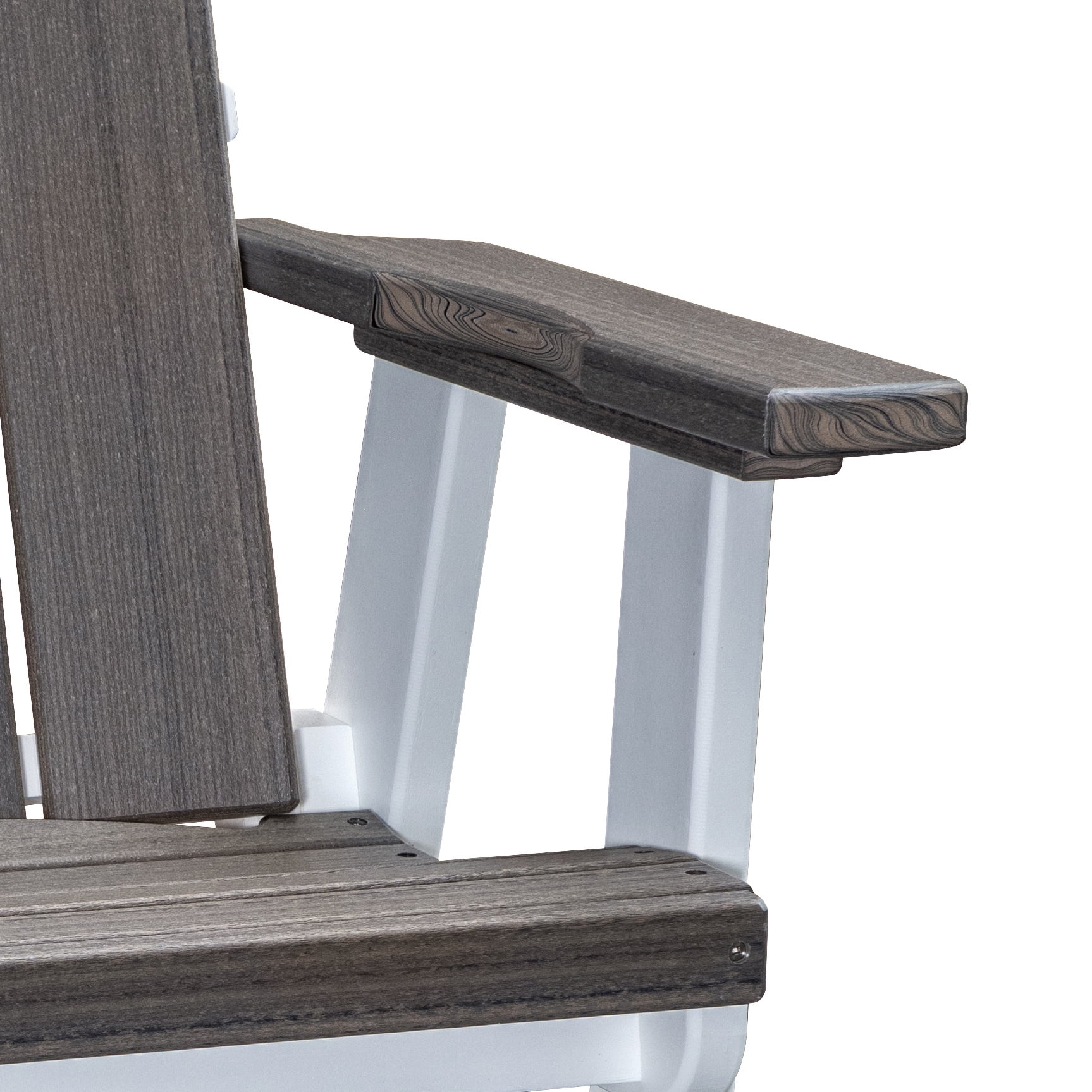 American Furniture Classics Model 416CGWT Brandon Balcony Height Glider in Coastal Gray on a White Base