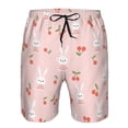 thumbnail image 3 of Wukai Rabbit And Cherry Print Beach Trunks with Compression Liner Swimsuit Quick Dry Beach Sports Shorts with Pocket-XX-Large, 3 of 6