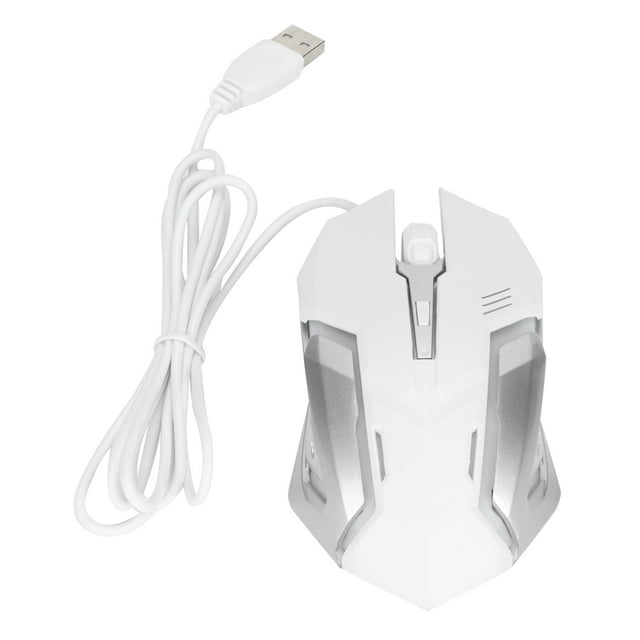 Computer Mouse Wired, Long Service Life Wired Mouse 4 Game Buttons For Office For Home White