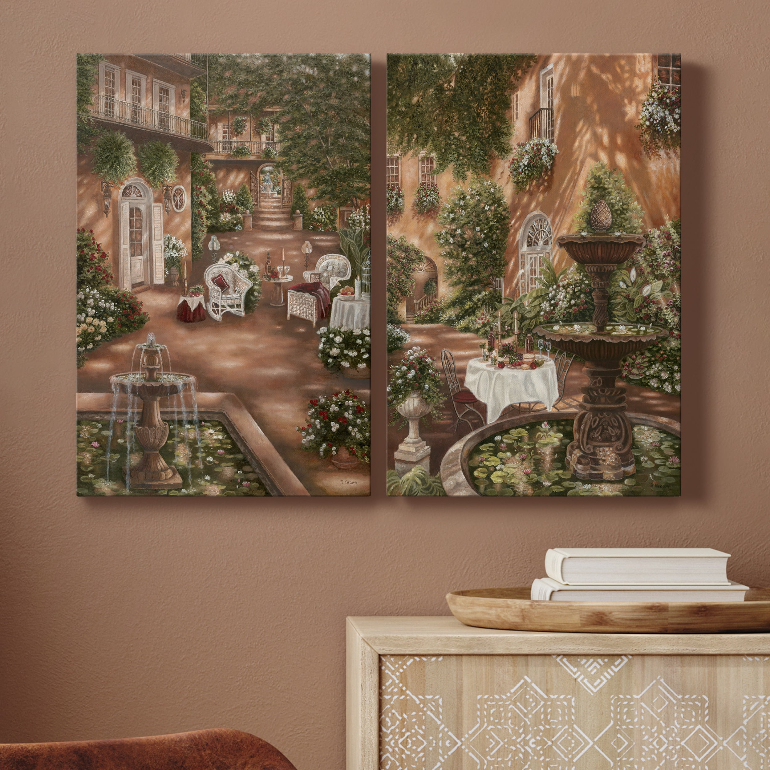 Evening Cocktails I Premium Gallery Wrapped Canvas - Ready to Hang - Set of 2 - 8 x 12 Each