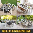 thumbnail image 5 of Yellow Black Geometric Table Cloths for 8 Foot Rectangle Tables, Abstract Art Modern Line Patio Waterproof Elastic Fitted Tablecloths, Washable Rectangular Table Cover for Camping, 5 of 8