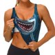 thumbnail image 3 of Balery Cartoon Cute Shark Sujetadores deportivos con espalda cruzada para mujer, acolchados, sin costuras, de alto impacto, ideales para yoga, gimnasio, entrenamiento y fitness.-X-Large, 3 of 8