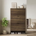 thumbnail image 1 of Freestanding Shoe Storage Cabinet for Entryway, 32inch Wide Fluted Shoe Cabinet with 3 Flip Drawers Doors, Hidden Shoe Rack Shoe Organizer for Entrance, Hallway, Living Room, 1 of 7