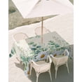 thumbnail image 3 of 52x70 Inch Outdoor Tablecloth with Umbrella Hole Zipper Rectangle Green Eucalyptus Leaves Rectangular Tablecloths Outside Waterproof Daisy Summer Botanical Farmhouse Patio Table Cover for Picnic, 3 of 8
