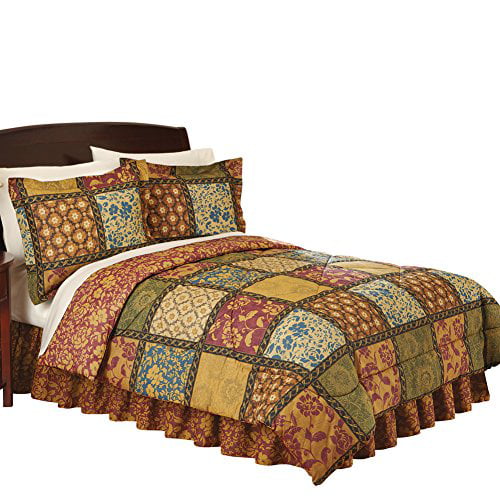 Collections Etc Quilted Vienna Bedroom Comforter Set, Full, Multi ...