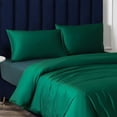 thumbnail image 5 of Zippered Satin Pillow Cases for Hair and Skin, Luxury Queen Hidden Zipper Pillowcases Set of 2, 20 x 30 Inches, Dark Green, 5 of 7