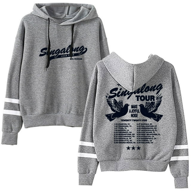 Phil Wickham Singalong Tour Logo Merch Jerséis sin bolsillos barras paralelas manga ropa de calle