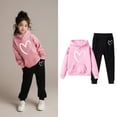 thumbnail image 4 of Kids Kids Toddler Sweatsuit,2PC Long Sleeve Pink Hooded Sweatshirt Sweatpants Winter Clothes Teen Girl Trendy Clothes 8-10 Years Cute&nbsp;Boys Girls&nbsp;Clothing, 4 of 7