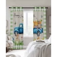 thumbnail image 4 of Green Plaid Easter Blackout Curtains for Bedroom Living Room Darkening Curtains 54 Inch Long Blue Truck Spring Floral Bunny Rustic Short Curtain for Small Window Treatment Grommet Drapes 42"x54"x2, 4 of 9