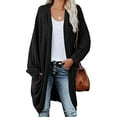 thumbnail image 1 of LOVZFMLL Cardigan pour Femmes Manches Longues Décontracté Patchwork Rayé Long Cardigan Haut Blouse Manteau, 1 of 6