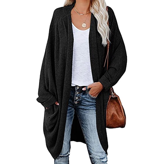 LOVZFMLL Cardigan pour Femmes Manches Longues Décontracté Patchwork Rayé Long Cardigan Haut Blouse Manteau