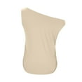 thumbnail image 6 of AherBiu Womens One-Shoulder Tops Wide Strap Sleeveless Slim Fitted Stretch Going out Tops for Women, 6 of 8