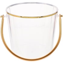 TEHAUX Ice Bucket Plastic Clear Beverage Tub For Home Use 1Pcs 6.3X6.1X5.3In