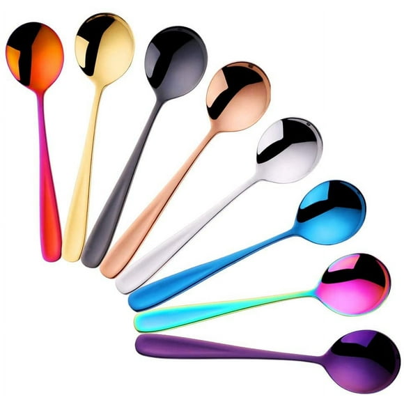 PinesC 7-inch Stainless Steel Table Spoons Soup Spoons Bouillon Spoons, 8 Pieces (table spoon) 7 inch