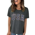 thumbnail image 2 of Bovemsi 4Th of July Oversized Shirt Women Casual Printing Short Sleeves Round Neck Loose T Shirt Blouse Tops, Gray Women's Summer Short Sleeve T-Shirts, L, 2 of 8