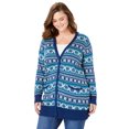 thumbnail image 1 of Woman Within Plus Size The Cotton Perfect Boyfriend Cardigan, 1 of 5
