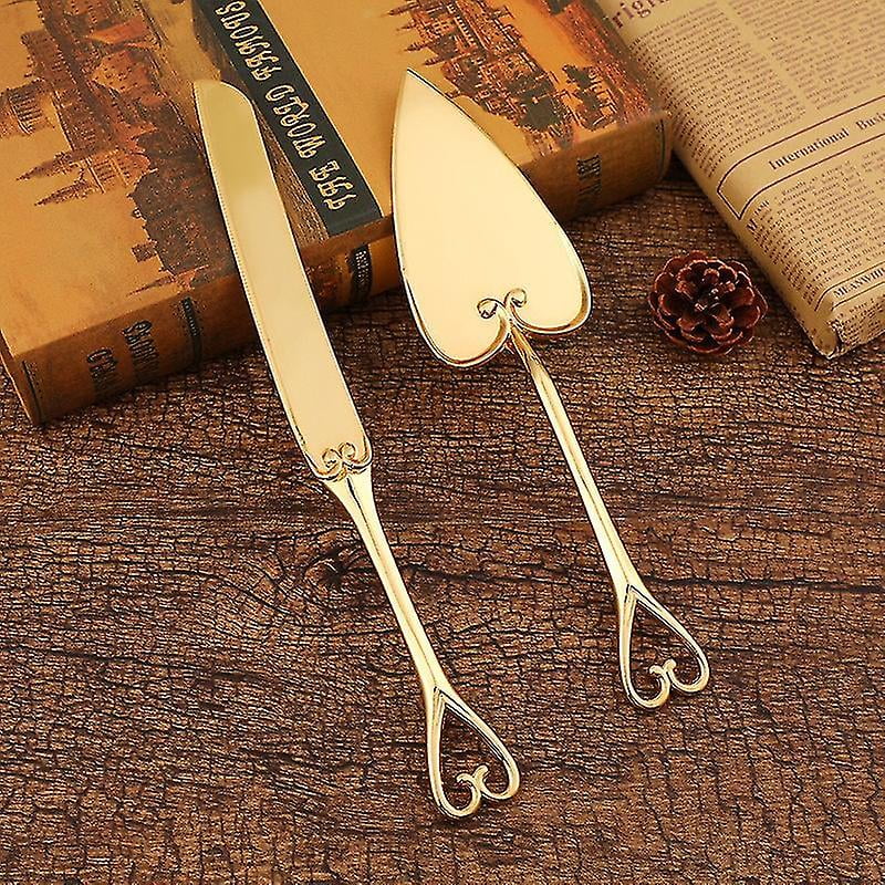 Wedding Cake Knife And Server Set Personalized Gold Cake Serving Set Engraved Cake Cutting Set For Walmart