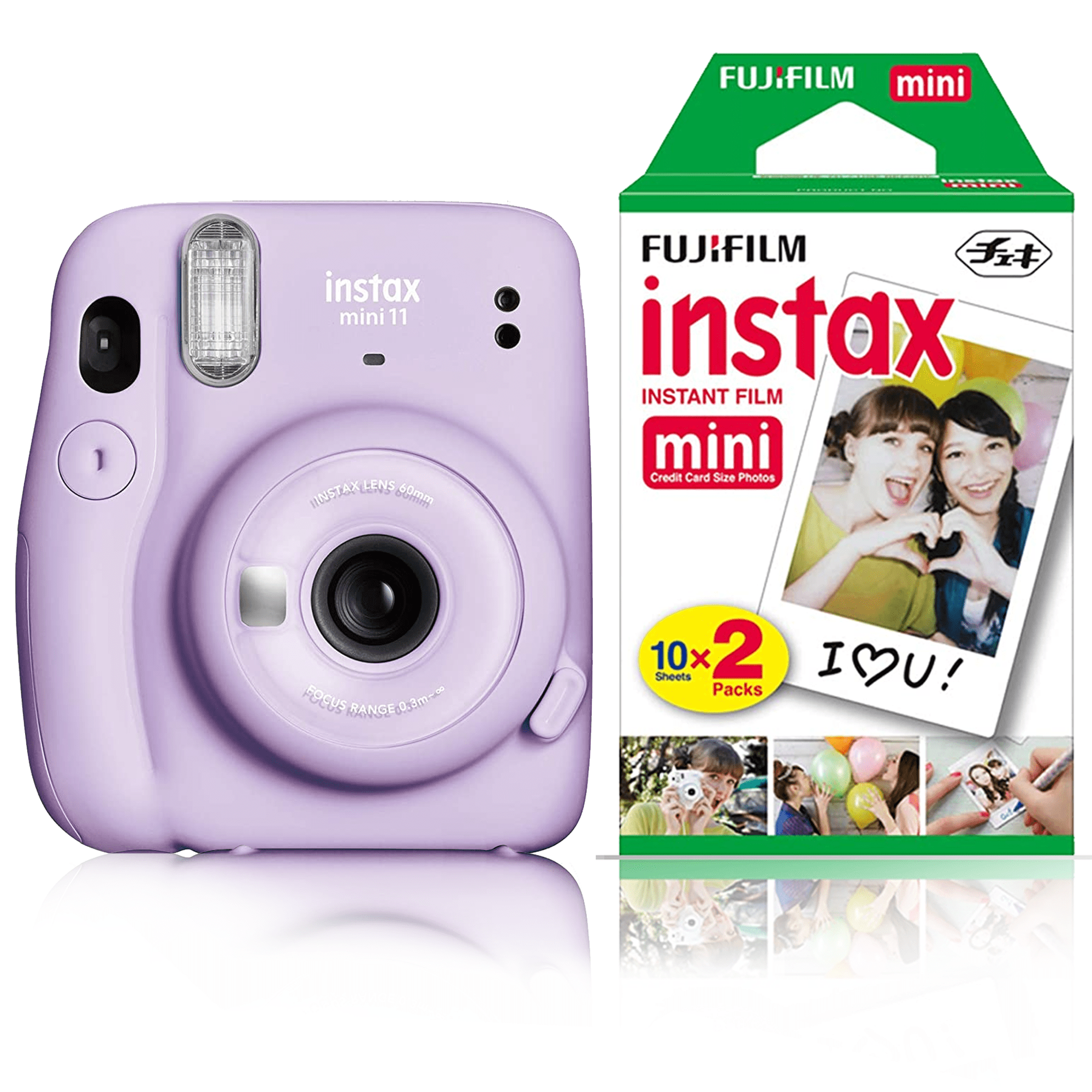 Verbieden oneerlijk Medewerker Fujifilm Instax Mini 11 Instant Film Camera, Lilac Purple Daylight Film  Twin Pack, 20 Exposures - Walmart.com