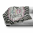 thumbnail image 3 of Saying Soft Flannel Fleece Throw Blanket, Think Thoughts Message with Rainbow Colored Letters on Chevron Zigzag Lines, Cozy Plush for Indoor and Outdoor Use, 50" x 60", Multicolor, by Ambesonne, 3 of 6