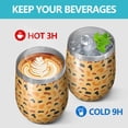 thumbnail image 4 of Leopard Print 12oz Stainless Steel Insulated Wine Tumbler with Lid and Straw – Double Wall Vacuum Mug for Hot & Cold Drinks, 304 Steel Interior, Sweat-Free Design, 4 of 5