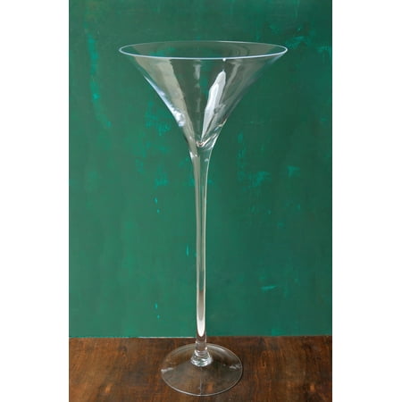 Tall 27in Glass Ritz Martini Vase Top 12in Wide Opening 11 1
