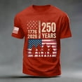 thumbnail image 5 of TOWED22 Mens 250th Anniversary USA Tshirt American Flag Shirt Short Sleeve America Crew Neck Tee Patriotic 1776-2026 Shirts(Red,XL), 5 of 5