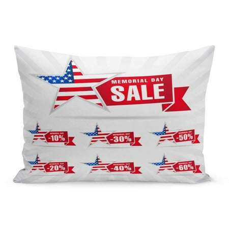 ECCOT Annual Memorial Day Sale Labels USA American Big Pillowcase Pillow Cover Cushion Case 20x30 (Best Memorial Day Furniture Sales 2019)