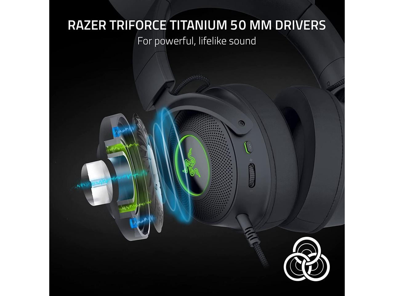 Razer Kraken Kitty V2 Pro Wired Gaming Headset for PC, Interchangable Ears, Chroma RGB, Black