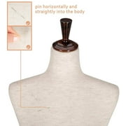Bonnlo Upgraded Female Dress Form, Mannequin Torso Body with Adjustable Rubber Wood Stand for Dress Jewelry Display (White, 6-8)