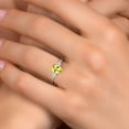 thumbnail image 4 of Gem Stone King 14K White Gold Canary Mystic Topaz and White Zirconia Engagement Ring for Women | 1.78 Cttw | Oval 8X6MM | Gemstone November Birthstone | Size 7, 4 of 6