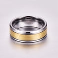 thumbnail image 4 of 8mm Wide Gold and Silver Two-tone Men's Tungsten Steel Ring, 4 of 4