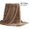 thumbnail image 3 of pdqouc Household Extra Soft Throw Blanket Solid Reversible Fuzzy Lightweight Long Hair Shaggy Blanket Furry Cozy Plush Comfy Microfiber Blanket for Couch Sofa Bed 31.5x47 Inch Brown, 3 of 4