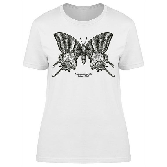 Teinopalpus Butterfly Sketch T-Shirt Women -Image by Shutterstock, Female Medium
