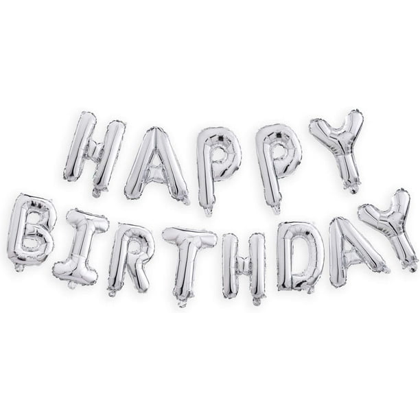 Pancarta con globos de feliz cumpleaños Letras en 3D Letras de lámina de Mylar, Decoración inflable para fiestas y decoraciones para eventos para niños y adultos, Reutilizable, Diversión ecológica Xemadio LRWJ574-5