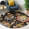 thumbnail image 2 of SAFAVIEH Blossom Odran Floral Area Rug, Black/Yellow, 6' x 6' Round, 2 of 10