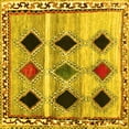 thumbnail image 1 of Ahgly Company Indoor Square Abstract Yellow Contemporary Area Rugs, 5' Square, 1 of 4