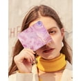 thumbnail image 2 of Gemfits Credit Card Holder Wallet for Women Leather Accordion Purse RFID Blocking Zipper Around, Fen_Marble, 2 of 6