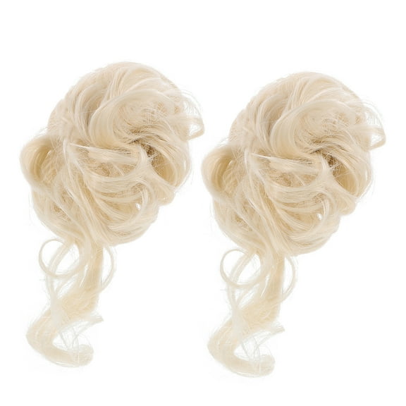 PAMINGONO 1Pair Womens Hair Bun Extension Beige Easy Apply Fake Hair Bun Accessory
