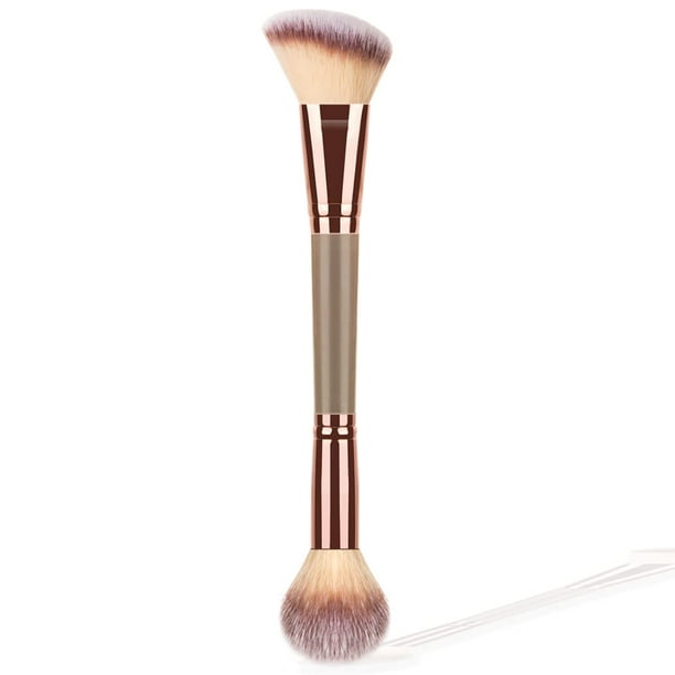 Brocha de maquillaje para base, brocha para colorete, brochas de maquillaje de doble punta para mezclar polvo líquido, cosméticos en crema correctora