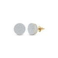 thumbnail image 1 of Diamond Queen 10kt Yellow Gold Womens Diamond Circle Cluster Earrings 1/3 Cttw, 1 of 2