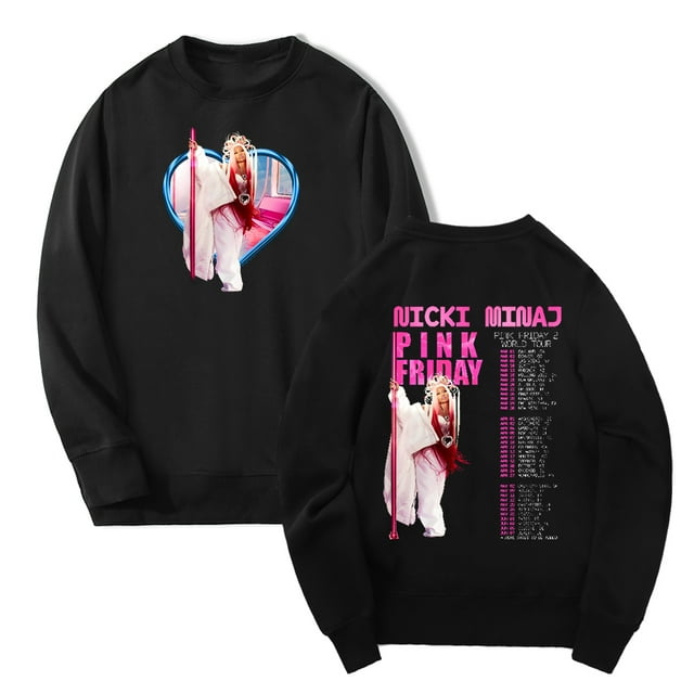 Nicki Minaj Vendredi Rose 2 Tournée Mondiale Marchandise Col Rond Manches Longues Mode Urbaine Hommes Femmes Chandail
